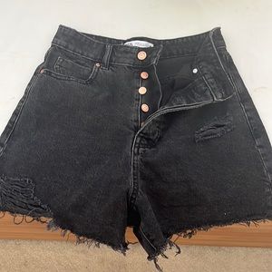 Zara black jean shorts